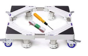 洗濯機 台 冷蔵庫置き台 車輪付き 360°回転 移動可能 ロック可能 ジャッキ付き 昇降可能 耐荷重300kg 幅/奥行48~66cm伸縮 多サイズ対応 減音効果 防振パッド 洗濯台#67189