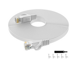 LANケーブル 8m CAT6 フラットランケーブル RJ45コネクタ ギガビット UTP 爪折れ防止 業務用 カテゴリ6 らんけーぶる ホワイト モデム ルータ等に対応イーサネットケーブル#91760