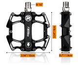 自転車 ペダル クロスバイクペダル mtb ペダル 左右セット アルミ合金 9/16" 軽量 滑り止めピン付き 黒#70367