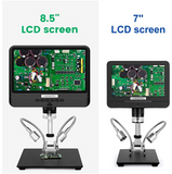 デジタル顕微鏡 1080P 8.5インチ LCD スクリーン260倍率 充電式 はんだ付け 部品検査 宝石鑑賞 写真 録画可能 画像逆転 金属スタンド モニター LEDライト 調節可能 デジタルマイクロスコープ 電子顕微鏡 #75968