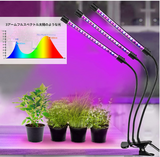 LED 植物育成ライト-3ヘッドで シミュレートされたデイライト 40W あらゆる種類の室内植物に適したフルスペクトルライト USB給電式植物成長促進ライト 4/8/12Hタイミング機能 5段階調光 360°調整可能なオリエンテーション 屋内栽培用ライト 防水多肉植物培養ライト野菜、花、植物などの園芸栽培に適しています#91496
