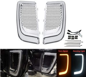 LED ターンシグナルライト フェアリング 下部 グリル ハーレー ツーリング ロードグライド FLHTK FLTRU用#83881