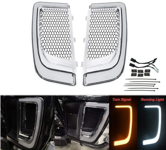 LED ターンシグナルライト フェアリング 下部 グリル ハーレー ツーリング ロードグライド FLHTK FLTRU用#83881