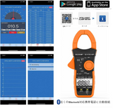 デジタルクランプメータ マルチメータ 570C-APP モバイルアプリに接続してデータを操作・閲覧 4000桁ディスプレイ 電流測定 AC/DCクランプメータ オートレンジ、ダイオードテスト、オン/オフビープ音、バックライト照明、データホールド、相対値測定、オートスイッチオフ オレンジ#91490