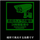 セキュリティーステッカー 防犯カメラ作動中 耐水耐光 (蓄光タイプ 2枚) #92292