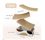 爪とぎ 段ボール 波型 3枚セット つめとぎ 箱付き 爪研ぎ ベッド サークル 耐久 高密度 43cmx30cmx12cm #60362