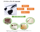 PUウレタンチェアキャスター 取替用 差込式 静音 OAオフィスチェア用ホイール 360度回転 椅子ローラー 5㎝径 大口接続 ブラック SLCA-02BK#50192