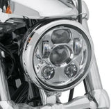 LEDヘッドライト ハーレー 5.75インチ hi/lo オートバイ DC12v-30v プロジェクター シルバー１個 一年保証#82266