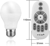 LED E26 電球 [2個入] リモコン付き 6W 調光調色 全光束570LM AC85-265V 60w相当 2.4GHzリモコン 常夜灯 電球色・昼白色対応 （この製品は、電池を含みません#87751