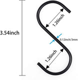 S字フック Sじフック えすじフック ステンレス製 15個セット (9cm×20pcs) 耐荷重15kg Sフック Sカン s型フック 汎用フック お風呂 防錆 キッチン 浴室 小物掛け 吊り下げ 収納 (黒)#86490