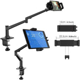 「金属製」タブレットスタンド 安定性が高い タブレットやスマホ兼用 アームスタンド iphone/iPad/iPad mini/iPad Pro/iPad Air/Switchなどに対応 調整可能 360°自由回転 (ブラック)#	88670