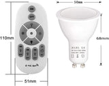 6W LEDスポットライトGU10口金,60W白熱電球形相当，调光调色（電球色、昼光色、昼白色）2700 K〜6500 Kの色温度，全光束540LM，85~265V，5個セット+1個2.4Gワイヤレスリモコン#88817