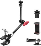 カメラアーム 11インチ マジックアーム クランプ 俯瞰撮影 Webカメラ アームスタンド 雲台/撮影 照明機材 固定 デスク アーム ベストアングル アクションカメラ プロジェクター ウェブカメラ ビデオ ストロボ に対応#86372