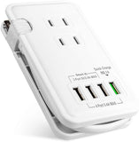 電源タップ usb コンセント ac アダプター【 qc3.0 急速充電 usb充電ポート付 】 一体式 3個口 4USBポート コンセントタップ 延長コード 25cm 過電保護 軽量 コンパクト 節電 旅行 iPad iPhone iPod タブレット スマホ など対応 テーブルタップ PSE認証済#31881