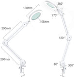 拡大鏡 スタンド ライト付き / 105mm 2.25x レンズ / 72個のLED / 3色調光可能ライト#35063