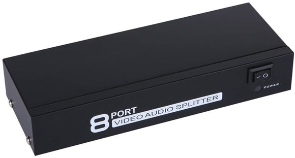 AV オーディオビデオ分配器 8ポート1入力8出力 オーディオビデオスプリッタアンプ オーディオビデオスイッチ ケーブルボックス、DVD、DVR、アナログTV用 プラグアンドプレイ