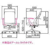 オフィスチェア用オプション ファブリックチェア受け固定肘 CA-A501BK#41643