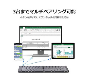 新型 Bluetoothキーボード 折りたたみ式 157g 超軽量 薄型 レザーカバー 財布型 ワイヤレスキーボード USB 薄型 IOS/Android/Windows に対応 スマホ用 スタンド付 【日本語説明書と18月保証付き】(折りたたみ式, ブラック)#56219