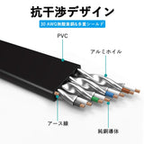 LANケーブル CAT8/カテゴリー8 イーサネットケーブル フラット 40Gbps / 2000MHz 超高速 金メッキRj45コネクタ SFTPシールド ルータ モデム パソコンPS4 Xbox ManKn#50093