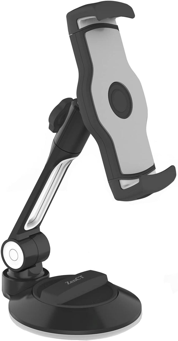 タブレットホルダー スマホスタンド 粘着ゲル吸盤式 iPhone/iPad4-12.9インチ 多機種対応 強力真空吸盤 安定性 ブラック CT040#12060
