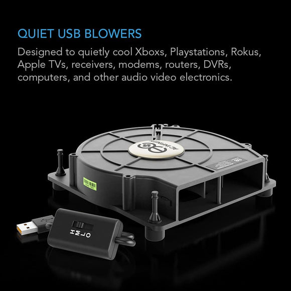 AC Infinity MULTIFAN S2 静音 120mm USB Blower Fan 冷却ファン UL認定済み スピード調整可 受信機 DVR Xbox モデムAV機器 キャビネット 冷却用#	83573