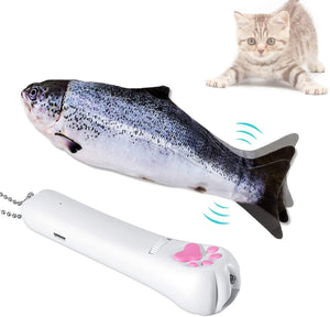 猫 おもちゃ 魚 電動 LED ポインター ねこじゃらし 猫用ぬいぐるみ 自動 動く魚のおもちゃ 一人遊び 子猫 USB充電式 パターン ライト 猫用おもちゃ 猫 運動不足 ストレス解消 爪磨き 噛むおもちゃ またたびトイ 猫 グッズ 電動魚+LEDポインターセット#77856