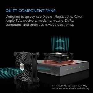 AC Infinity マルチファン S7-P、静音デュアル120mm AC電源ファン スピードコントロール付き UL認定 レシーバー DVR プレイステーション Xboxコンポーネント冷却#	83577