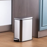 5リットル　オフィス　ゴミ箱　5L　ゴミ箱　ゴミ箱 　おしゃれ　ふた付き ダストボックス　スリム　キッチン　生ゴミ　ペダル式　ゴミ箱　インナーバケツ付き (シルバー)#86118