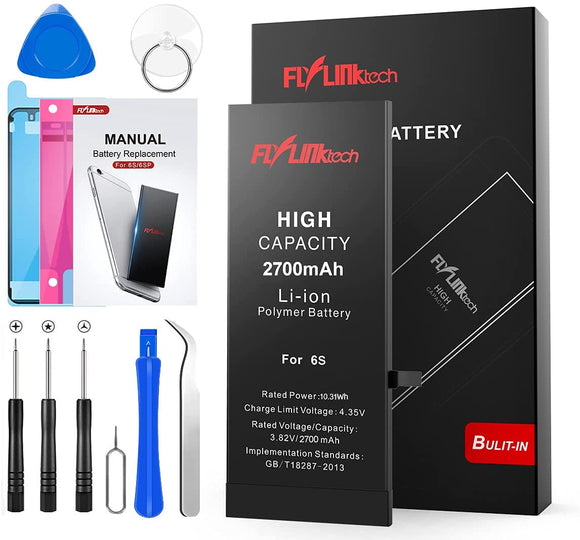 FLYLINKTECH For iPhone6s バッテリー 交換用 大容量 2700mAh 3.82V PSE認証品 アイホン6s用 説明書 工具付 互換バッテリー#57189