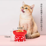 猫用フードボウル 猫 皿 食器 磁器製 電子レンジ・食器洗浄機 対応 クリスマスプレゼント ボウル2個セット#88324