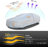 車 カバー 自動車 ボディカバー カーカバー 裏起毛タイプ 防風防水 5層構造 サイドのジッパー 防輻射紫外線防塵 黄砂対策 汎用 サイズ フィットセダン (3L:462cm*180cm*150cm)#83053