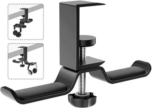 ヘッドホンハンガー アルミ製 クランプ式 ヘッドホン スタンド ホルダー 多機能 ダブル  ハンガー 360度回転#47655