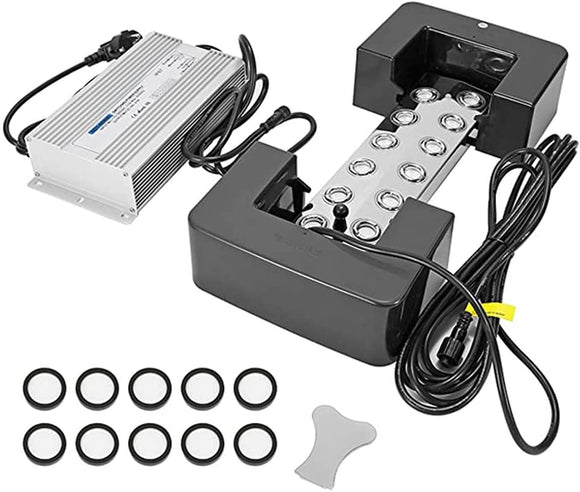 超音波霧発生装置 超音波 ミストメーカー 12ヘッド 8500ml/ Ｈ フロート付き 室内9㎡ 室外6㎡適用 スペアの10霧化スライス付き フロート#63432