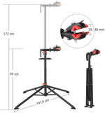 自転車メンテナンススタンド ワークスタンド 折りたたみ式 スチール製 高さ調節 角度調節 コンパクト 自転車用ディスプレイスタンド #	42898