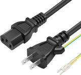 AC電源ケーブル ACコンセント コネクター パワーコード 電源変換ケーブル・アダプタ 3ピンソケット(メス)⇔2ピンプラグ(オス) アース線付き トラッキング対策 ストレートタイプ 定格7.5A-125V 2m#45412