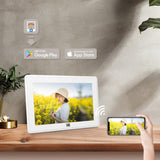 WiFiデジタルフォトフレーム 10インチ 超鮮明画質 タッチパネル 思い出の写真/動画が蘇る リアルタイムに共有 タッチパネル SDカード/USBメモリに対応 プレゼントに適用#58957