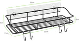 浴室ラック バスルームラック お風呂ラック ステンレス 強力粘着固定 水切り キッチン用ラック バス用品 収納ラック - 棚 ブラック（黒色） - 2個#80722