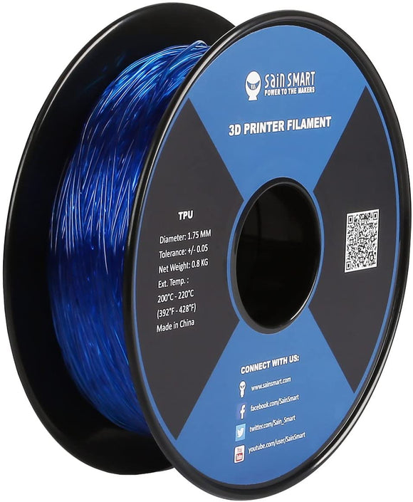 3Dプリンター TPUフィラメント 青 95A 1.75mm径 寸法精度+/-0.05mm 柔軟性も耐久性も優れる新型素材 弾性樹脂 0.8KG#86255
