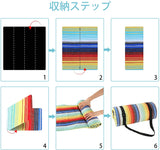 レジャーシート ピクニックシート キャンプマット 厚手 3層構造 折りたたみ 洗える 軽量 携帯便利 防水断熱 大判 大人子供 4～8人用 お花見 花火大会 運動会 キャンプ（虹色，200*200cm）#87336