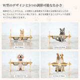 【天然素材】フードボウル ペットボウル 食器 猫と子犬用 中型犬えさ皿 餌入れ お皿 食台 水入れ カビ防止 防水 スタンド 天然竹 高さ調節可能 5段階 滑り止めパッド付き (M)#84303