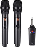 K380Sワイヤレスマイク カラオケ 無線マイク 充電式ダイナミックマイク UHF 10チャンネル 技適認証済 ハンドヘルドマイク 6.35mmレシーバ付き 高音質 複数台同時使用 日本語取扱書付き 会議 カラオケマイク ホームパーティーに大活躍【2本セット】#86308