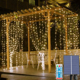 V-Dank LED ソーラー イルミネーション ライト 電飾 クリスマス 飾り ライト ソーラー カーテンライト タイマー機能 リモコン制御 明るさ調節 8モード 3M*2M 200led 点滅 電飾 ツララ 防水 窓 ベランダ 結婚式 新年会 誕生日 パーティー 学園祭 庭 広場 省エネー フェアリーライト#86374