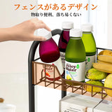 キッチンラック ワゴン 収納ラック 大容量 雑物かご 2段 取り付け簡単 (ブラック)#87306