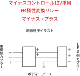 LED極性変換リレー H4マイナスコントロール車用マルチリレーユニット 2個セット LED専用 ハイロー切替のマイナスコントロールをプラスコントロールへ変換 簡単に取り付け#68514