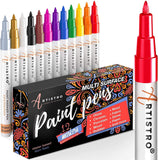 Paint pens for Rock Painting, Stone, Ceramic, Glass. Set of 12 Vibrant Colours.#88277