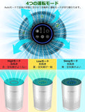 空気清浄機 小型 ほこり 花粉 タバコ 脱臭 18畳対応 卓上 静音 睡眠モード タイマー搭載 4段階風量設定 マイナスイオン発生 HEPAフィルター くうきせいじょうき ペット ハウスダスト トイレ臭 ウィルス対応 カビ取り PM2.5 コンパクト 持ち運び 軽量 省エネ#66610