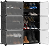 シューズラック 下駄箱 靴収納ボックス 透明ドア 組み立て式 防塵・防汚・防水 大容量 玄関(2*6BOX)#42282