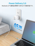 PD 充電器 Type-C急速充電器 45W USB充電器 PD対応 GaN採用 2ポート搭載 USB-C×2 折りたたみ式プラグ PSE技術基準適合 iPhone/Android/iPad/MacBook/ノートパソコン各種対応 その他USB-C機器対応#86318