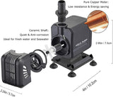 水中ウォーターポンプ、最大揚程1.6 M 超静かな噴水水ポンプの魚タンク、池、水槽、水耕栽培、Aquaponics、Statuary &インライン、with 6.6Ft電源コード、2ノズル#83906